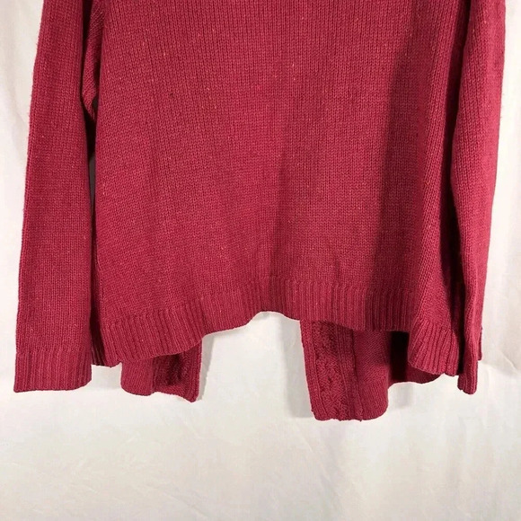 New CJ Banks Cardigan Women's 14W X Red Knit Wool Blend Open Front Long Sleeve - Picture 11 of 11